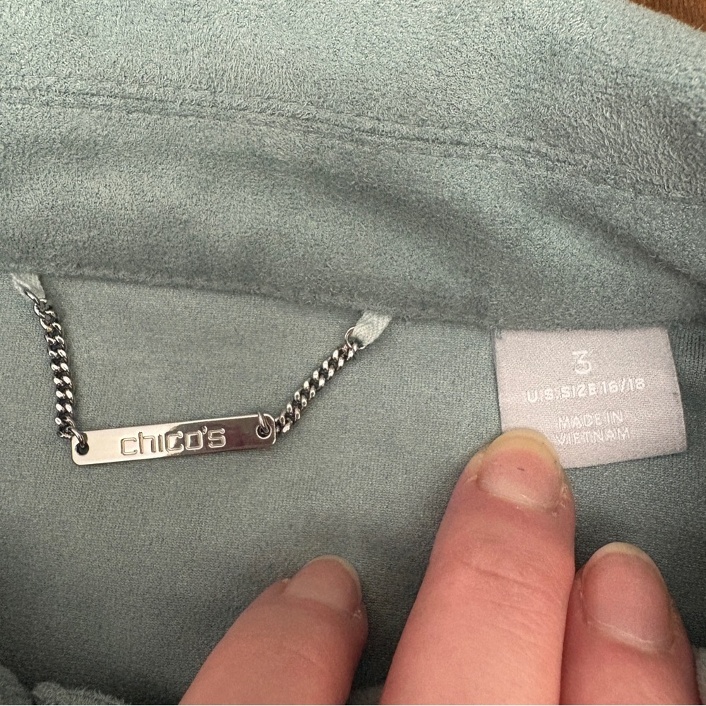 Chico's Light Blue Button-Down Jacket - image 4